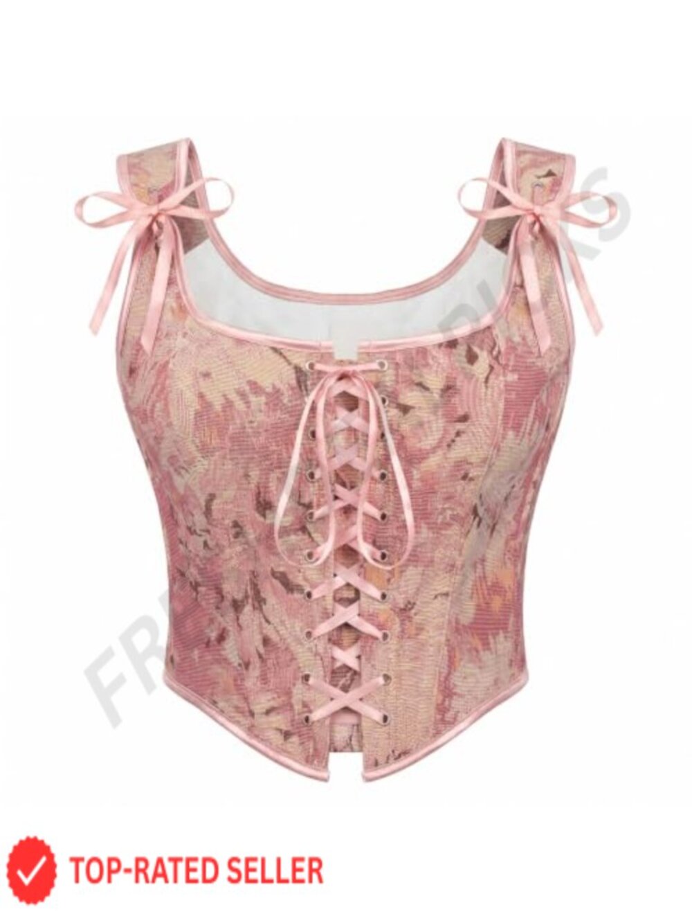 Renaissance Corset Top Lace Up Floral Bustier Women